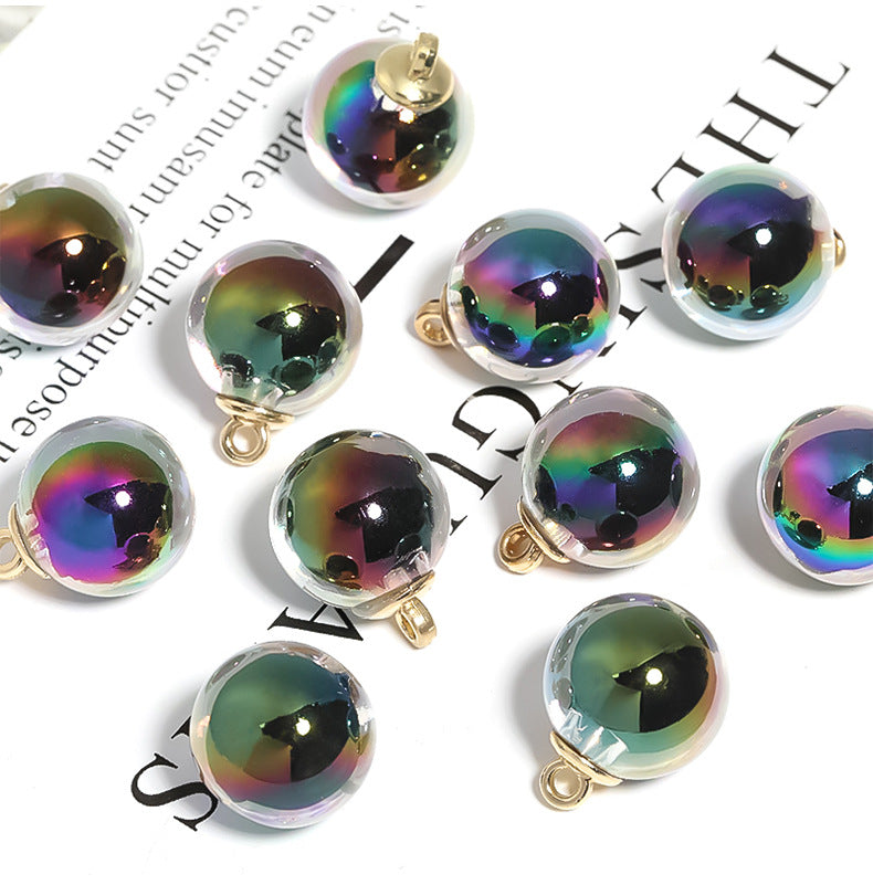 Colorful Acrylic Beads round Pendant16mm Plating Color Acrylic Dangling Beads Bracelet Accessories Pendant diy Hairband Jewelry Accessories