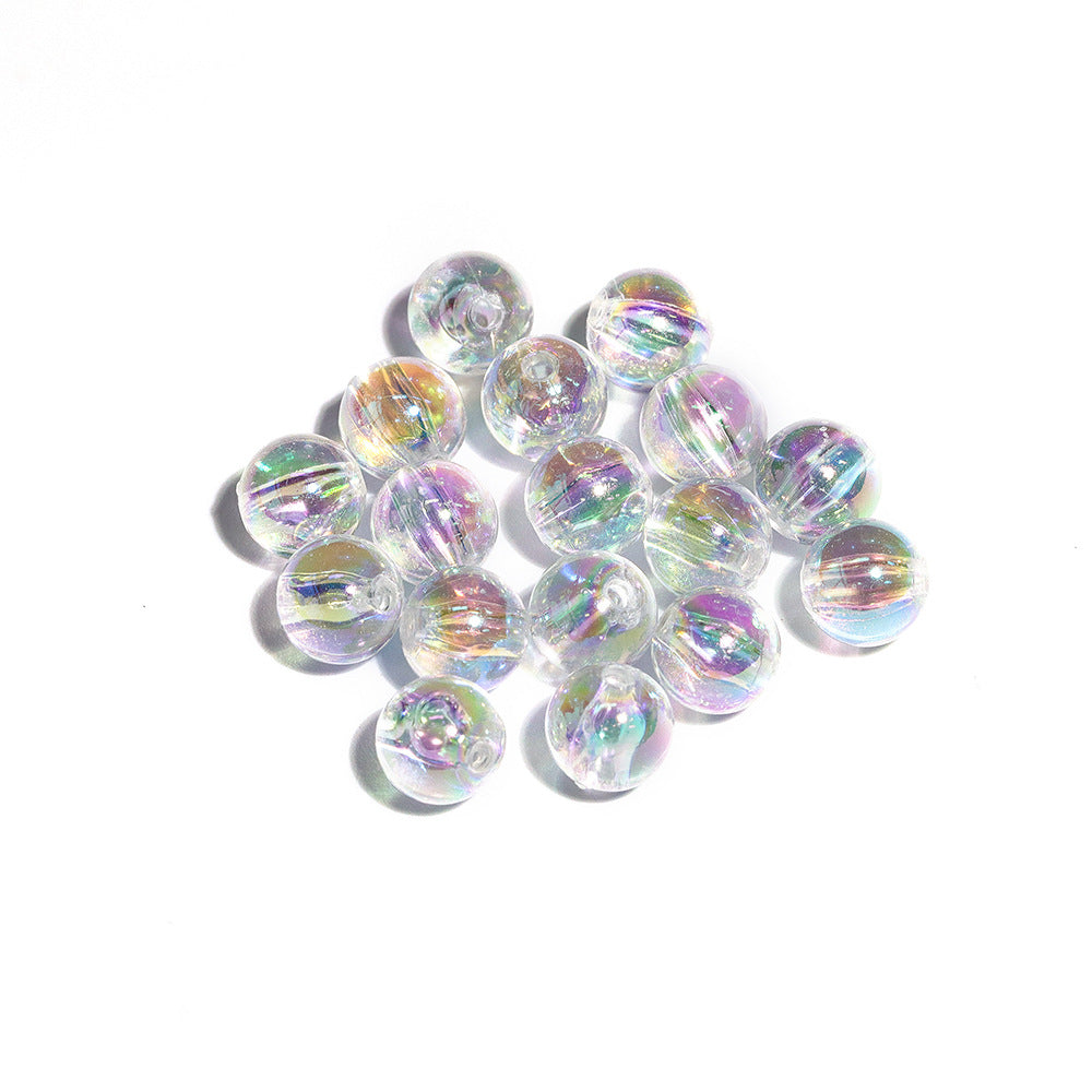 7.5mm Acrylic Color round Beads Plating AB Loose Beads Handmade diy Ornament Compiled Materials Accessories Wholesale
