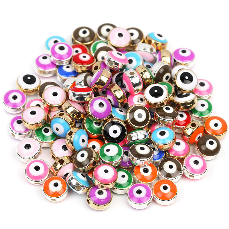 8mm Phnom Penh Resin Eye Beads Demon Eye Straight Hole Fish Eye Beads Children's Bracelet Beads diy Ornament Accessories