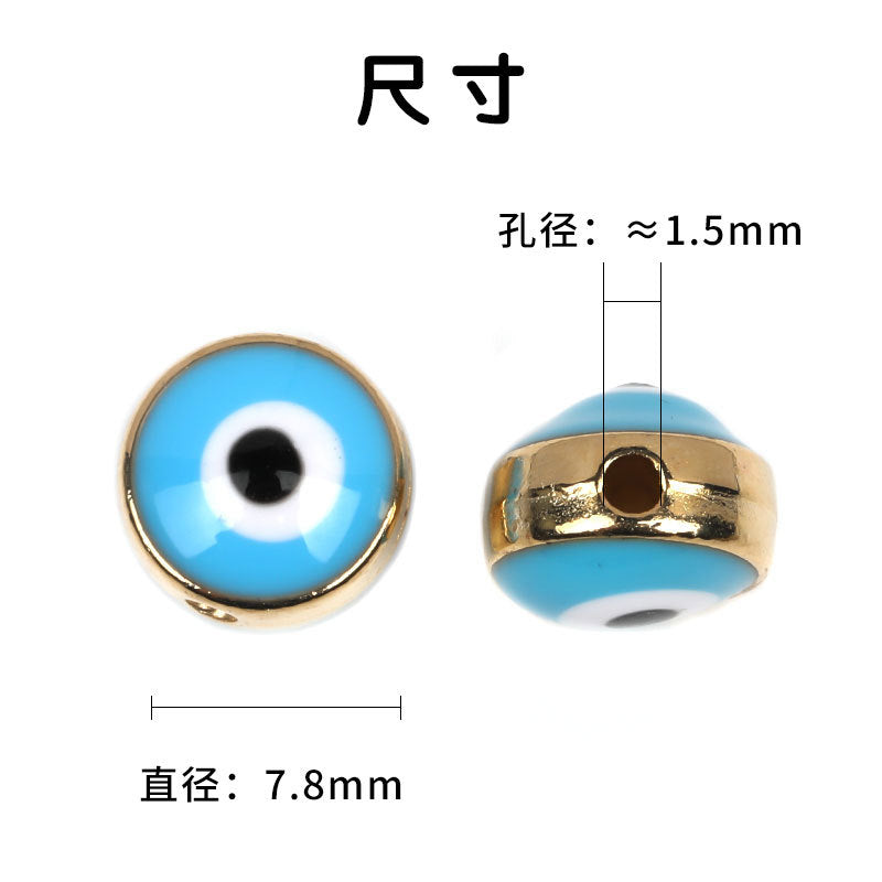 8mm Phnom Penh Resin Eye Beads Demon Eye Straight Hole Fish Eye Beads Children's Bracelet Beads diy Ornament Accessories