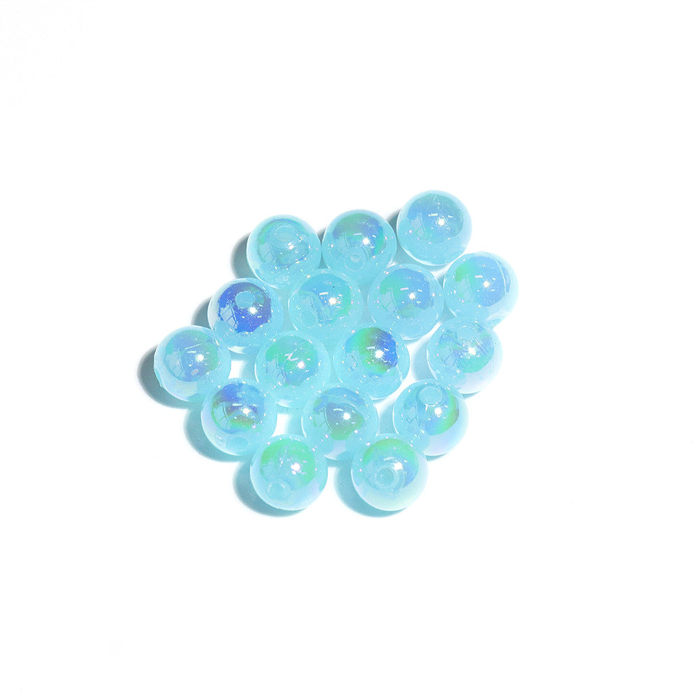 7.5mm Acrylic Color round Beads Plating AB Loose Beads Handmade diy Ornament Compiled Materials Accessories Wholesale