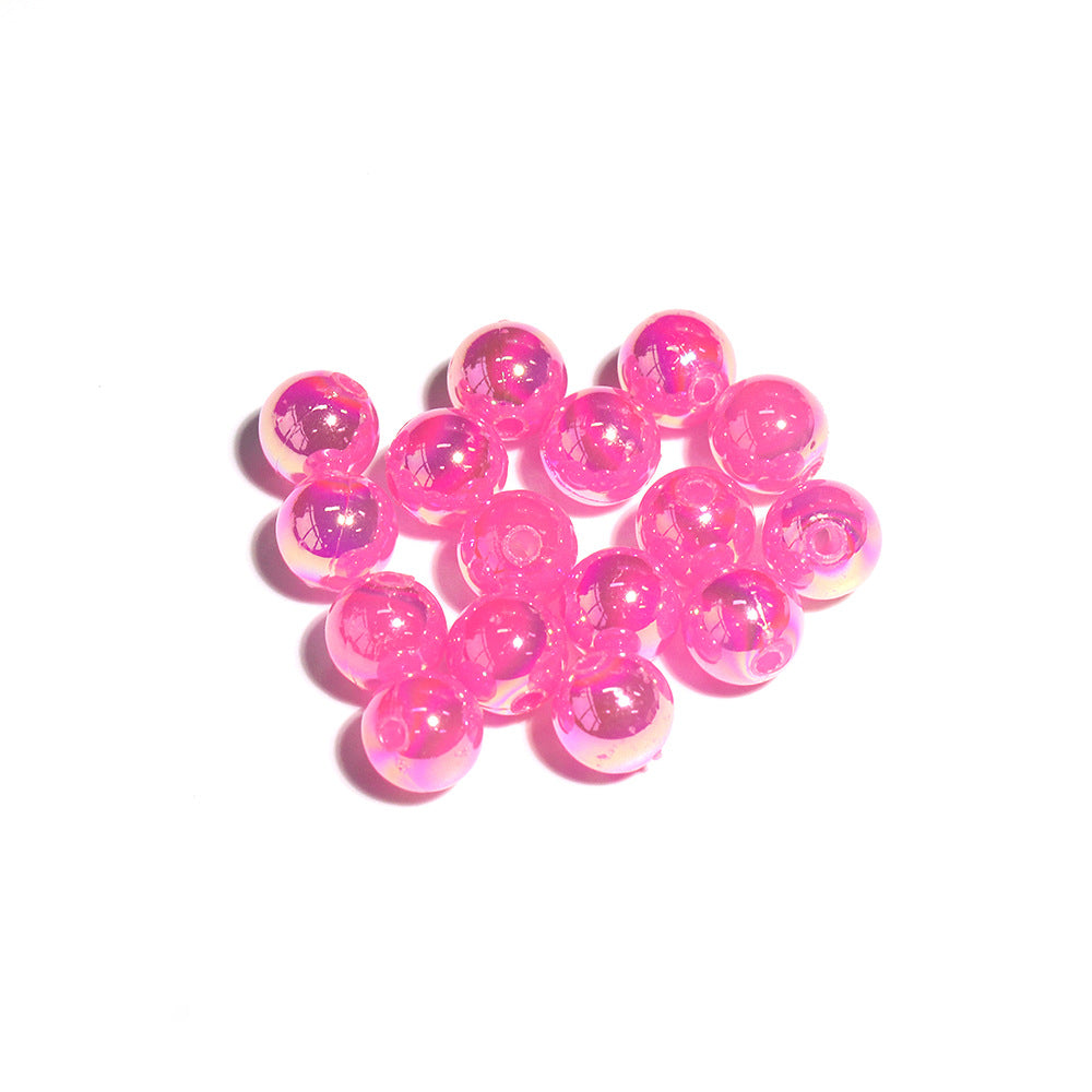 7.5mm Acrylic Color round Beads Plating AB Loose Beads Handmade diy Ornament Compiled Materials Accessories Wholesale