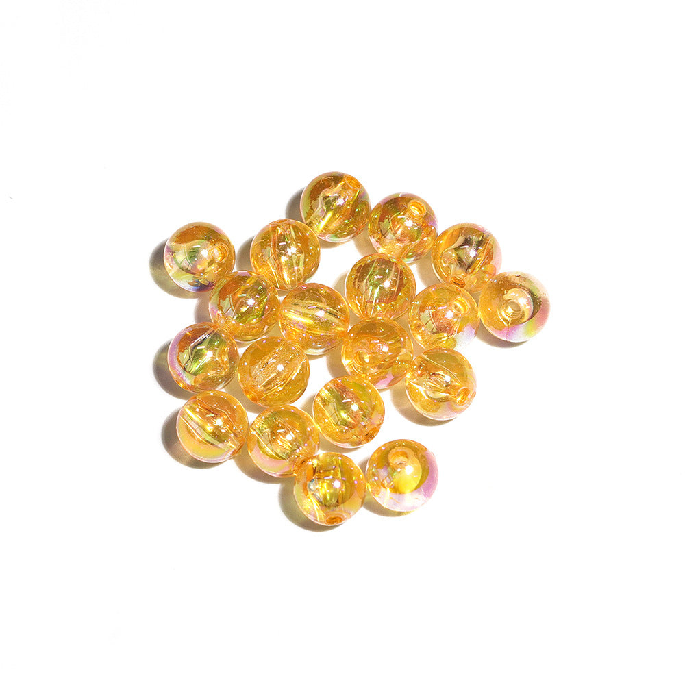 7.5mm Acrylic Color round Beads Plating AB Loose Beads Handmade diy Ornament Compiled Materials Accessories Wholesale