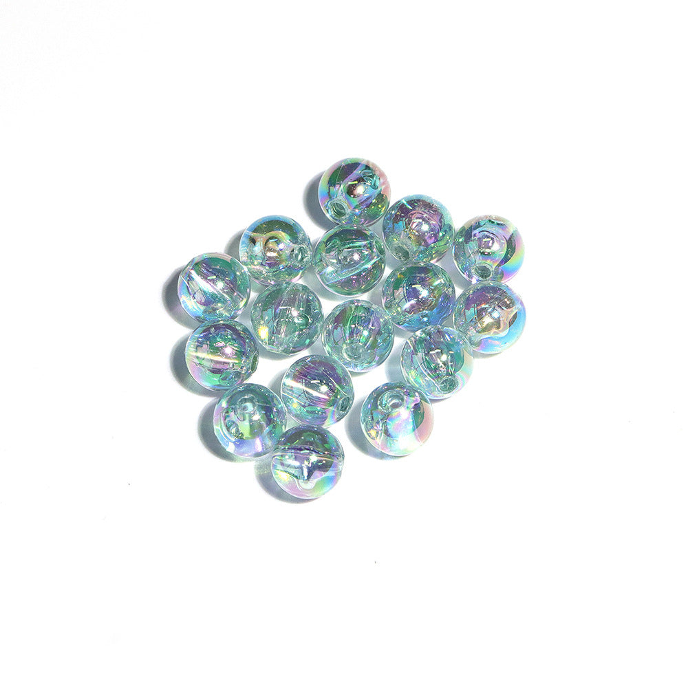 7.5mm Acrylic Color round Beads Plating AB Loose Beads Handmade diy Ornament Compiled Materials Accessories Wholesale