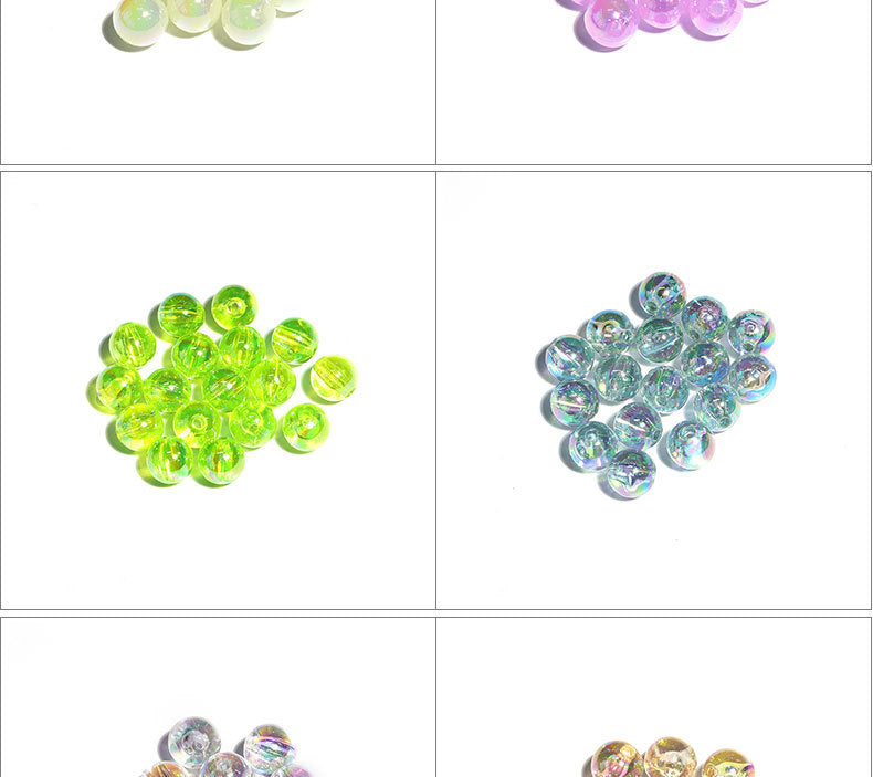 7.5mm Acrylic Color round Beads Plating AB Loose Beads Handmade diy Ornament Compiled Materials Accessories Wholesale