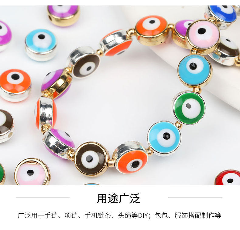 8mm Phnom Penh Resin Eye Beads Demon Eye Straight Hole Fish Eye Beads Children's Bracelet Beads diy Ornament Accessories