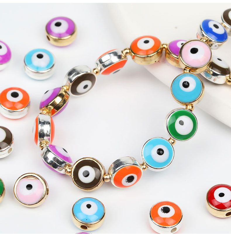 8mm Phnom Penh Resin Eye Beads Demon Eye Straight Hole Fish Eye Beads Children's Bracelet Beads diy Ornament Accessories