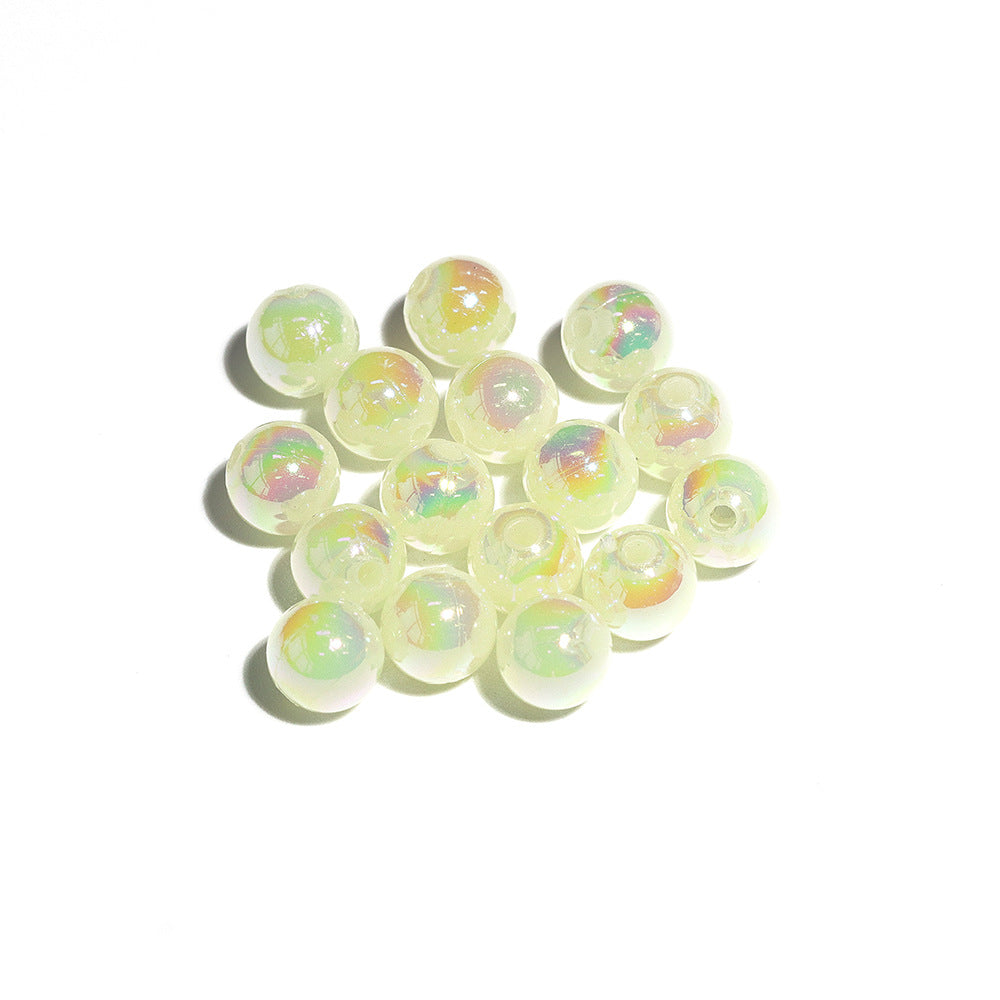 7.5mm Acrylic Color round Beads Plating AB Loose Beads Handmade diy Ornament Compiled Materials Accessories Wholesale