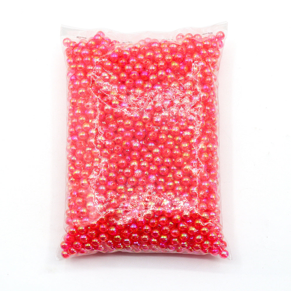 7.5mm Acrylic Color round Beads Plating AB Loose Beads Handmade diy Ornament Compiled Materials Accessories Wholesale