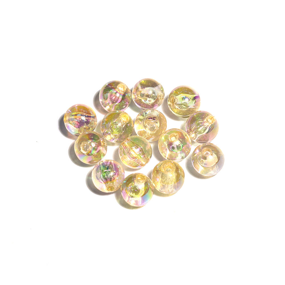 7.5mm Acrylic Color round Beads Plating AB Loose Beads Handmade diy Ornament Compiled Materials Accessories Wholesale