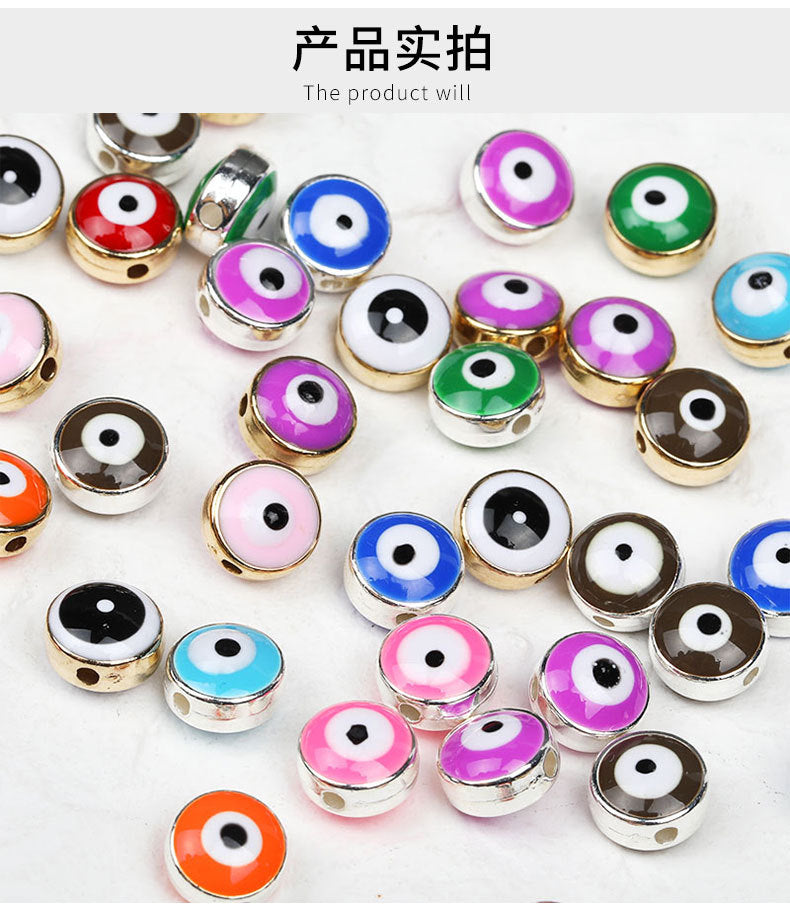 8mm Phnom Penh Resin Eye Beads Demon Eye Straight Hole Fish Eye Beads Children's Bracelet Beads diy Ornament Accessories