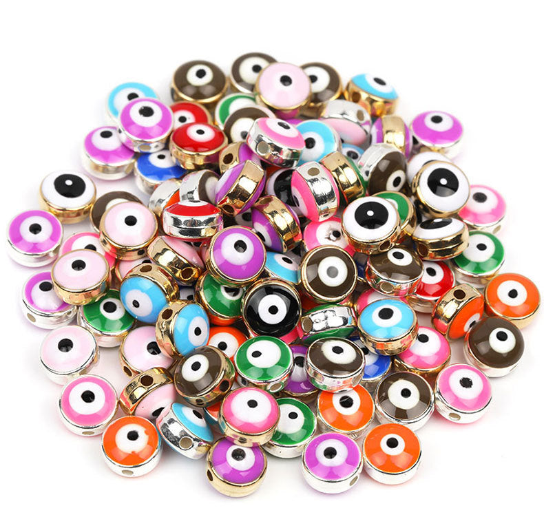 8mm Phnom Penh Resin Eye Beads Demon Eye Straight Hole Fish Eye Beads Children's Bracelet Beads diy Ornament Accessories