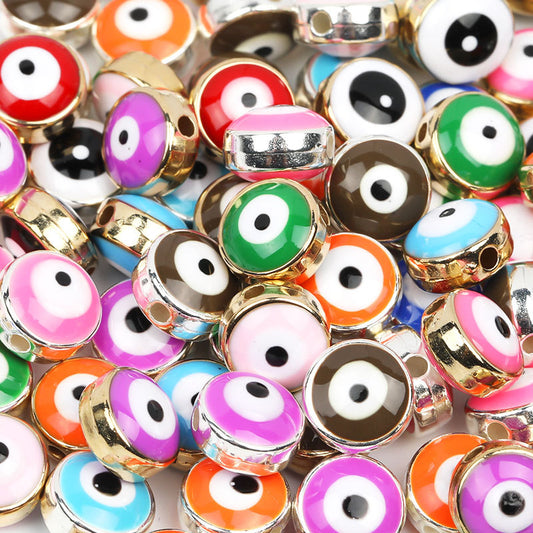 8mm Phnom Penh Resin Eye Beads Demon Eye Straight Hole Fish Eye Beads Children's Bracelet Beads diy Ornament Accessories