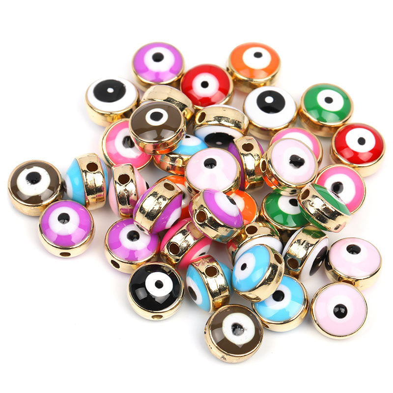 8mm Phnom Penh Resin Eye Beads Demon Eye Straight Hole Fish Eye Beads Children's Bracelet Beads diy Ornament Accessories