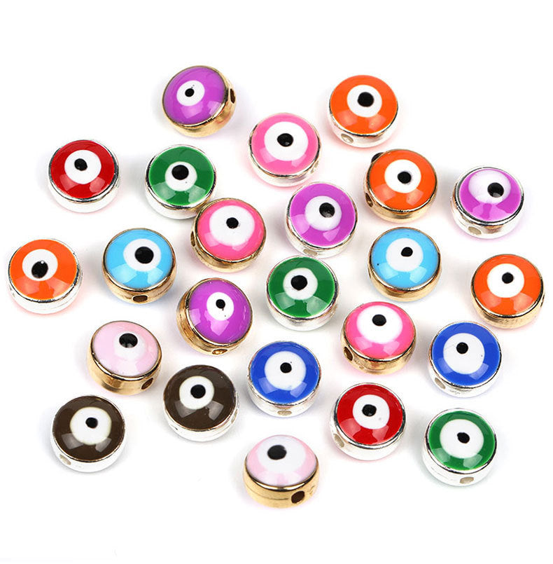 8mm Phnom Penh Resin Eye Beads Demon Eye Straight Hole Fish Eye Beads Children's Bracelet Beads diy Ornament Accessories