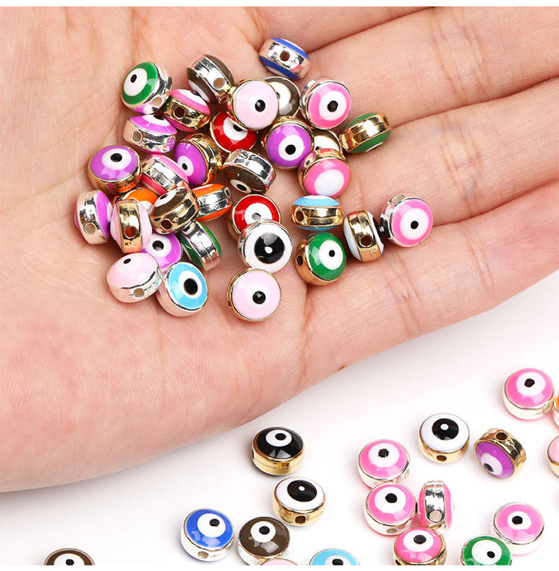 8mm Phnom Penh Resin Eye Beads Demon Eye Straight Hole Fish Eye Beads Children's Bracelet Beads diy Ornament Accessories