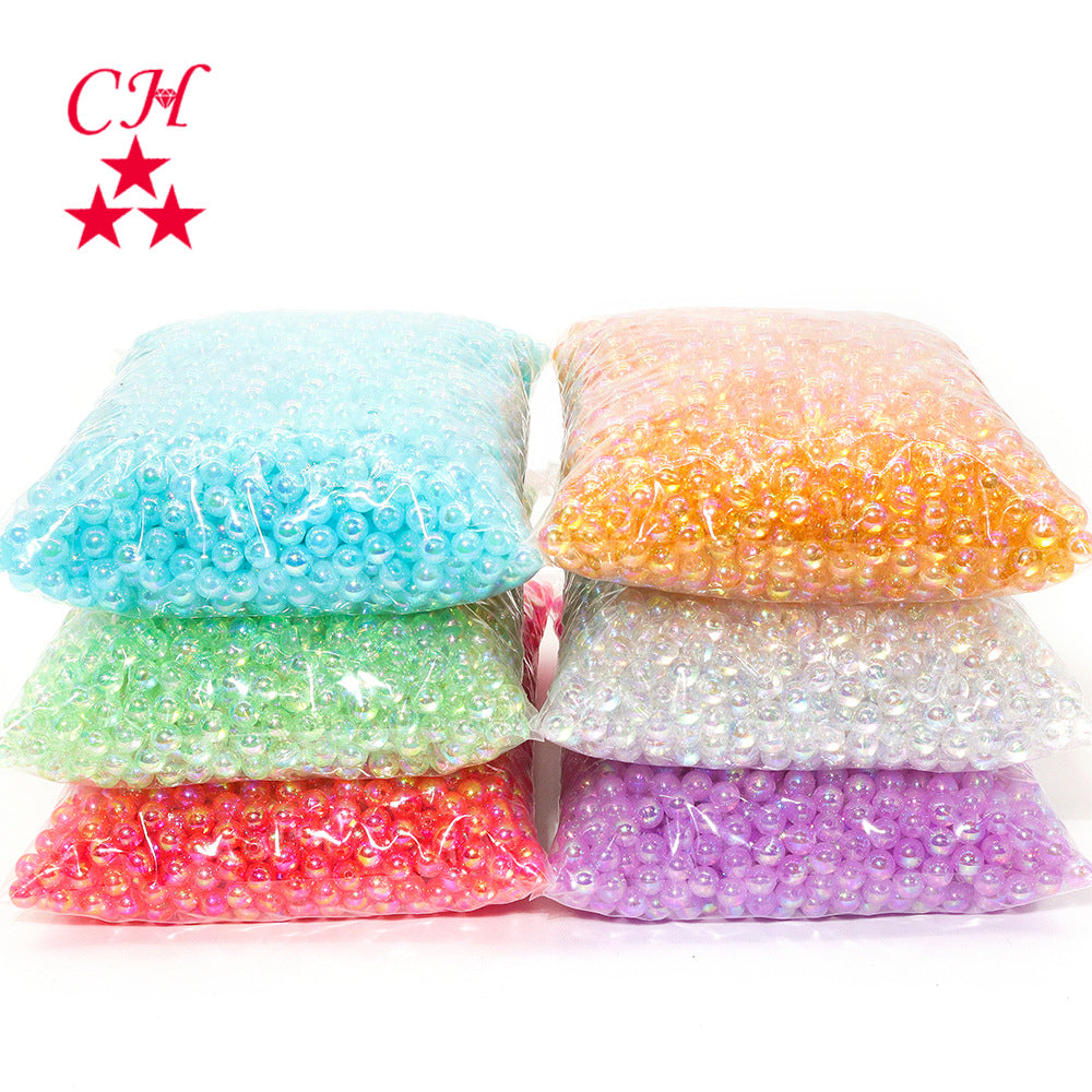 7.5mm Acrylic Color round Beads Plating AB Loose Beads Handmade diy Ornament Compiled Materials Accessories Wholesale