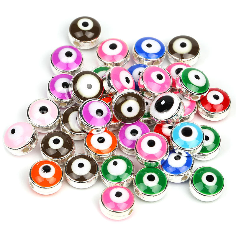 8mm Phnom Penh Resin Eye Beads Demon Eye Straight Hole Fish Eye Beads Children's Bracelet Beads diy Ornament Accessories