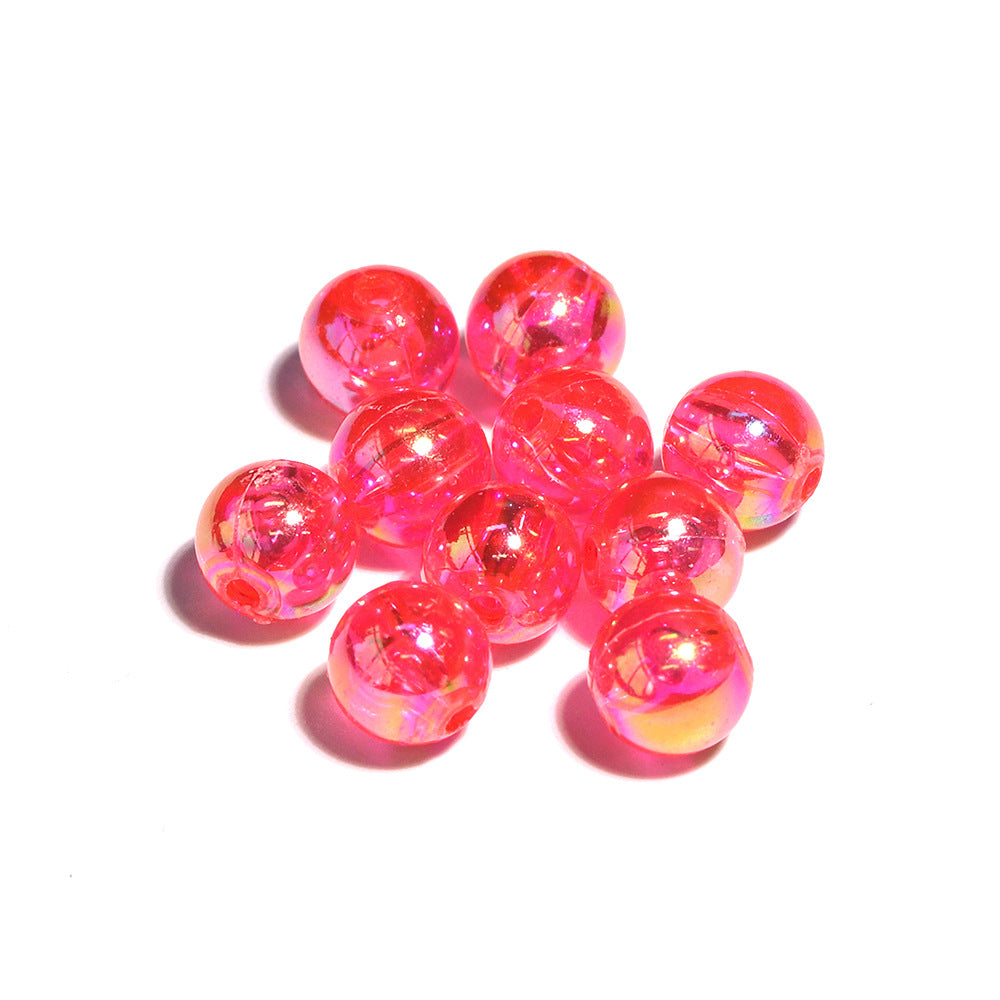 7.5mm Acrylic Color round Beads Plating AB Loose Beads Handmade diy Ornament Compiled Materials Accessories Wholesale